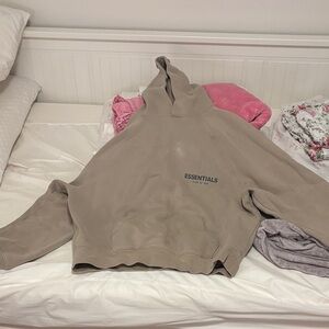 ESSENTIALS Women's Taupe Hoodie - Relaxed Pullover